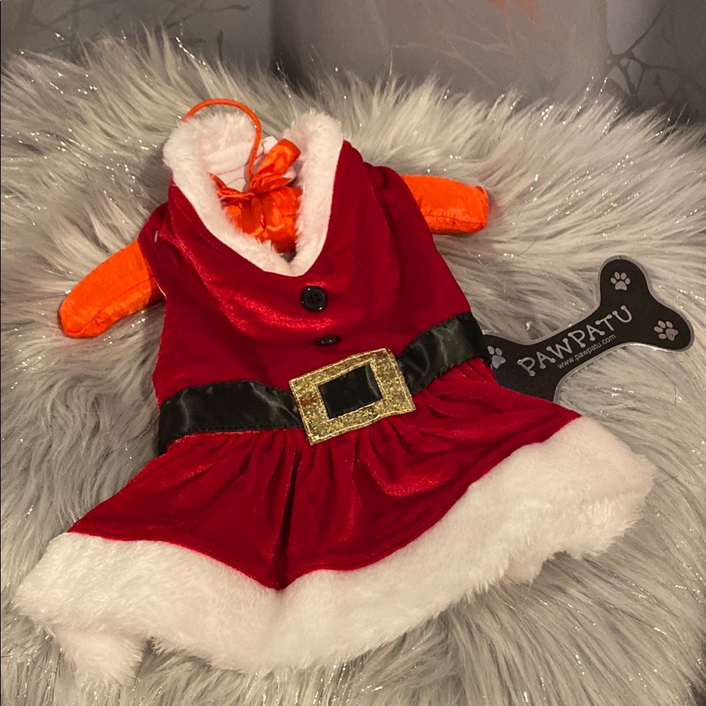 BNWT PAWPATU Dog Santa Costume Christmas Dress Size Small